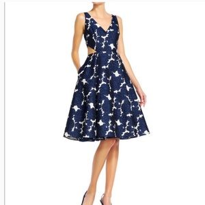 Adrianna Papell Jacquard Fit and Flare Dress